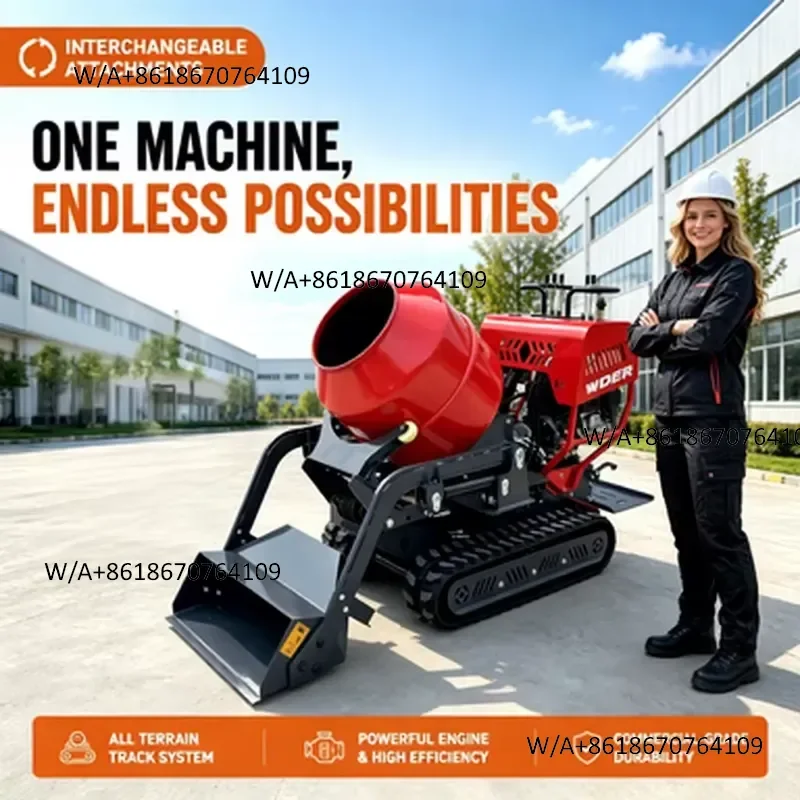 Hot Seller F150 Compact Concrete Mixer 200kg Load 360 Degree Rotating Mini with Front Bucket for Construction