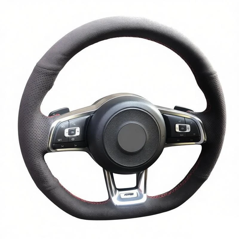 

Чехол на руль из замши для Volkswagen VW Golf 7 GTI Golf R MK7 VW Polo GTI Scirocco 2015 2016, аксессуары для интерьера автомобиля