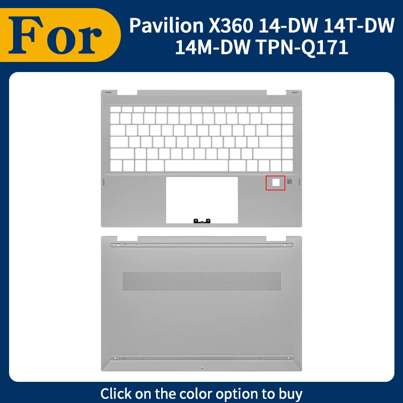 

New Laptop Cover For Pavilion X360 14-DW 14T-DW 14M-DW TPN-Q171 Palmrest Bottom Case Silver