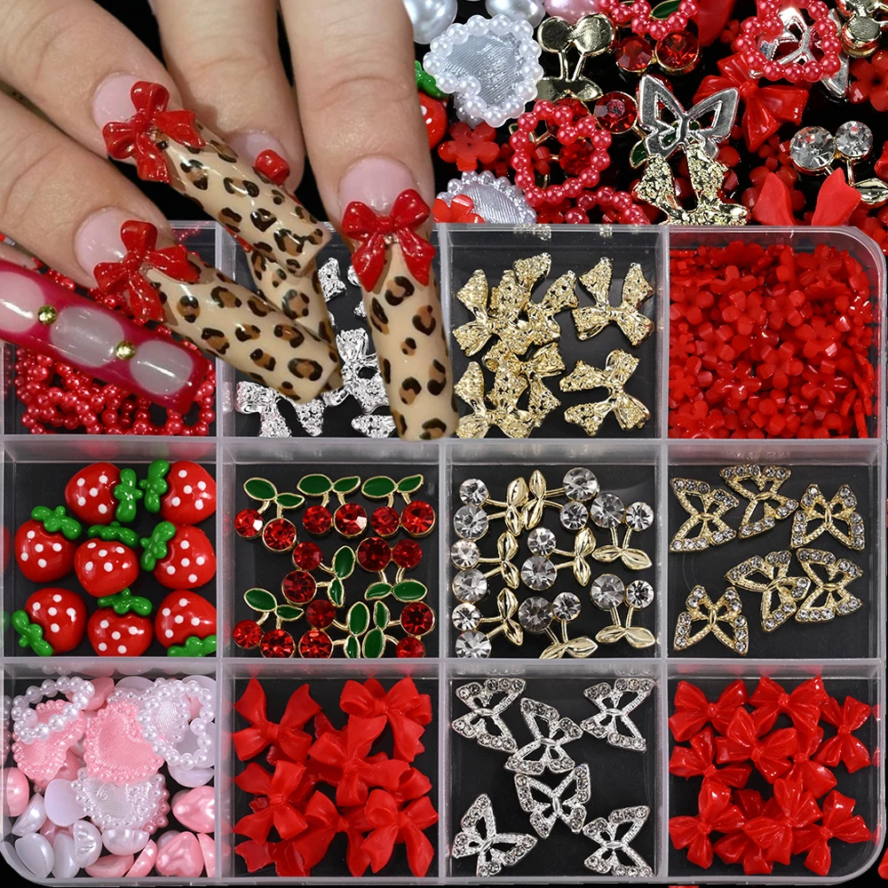 96 sztuk/pudło mieszane 3D żywica łuk ozdoby do paznokci Charms różowy/biały/fioletowy Aurora Bowknot Flatback klejnoty do paznokci Kawaii łuk DIY Manicure Decorat