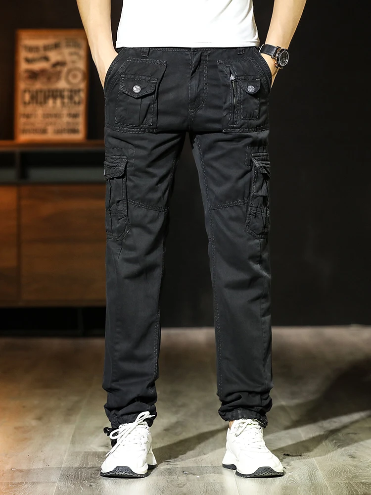 Lente Zomer Cargo Broek Mannen Kaki Leger Greentactische Militaire Rechte Werk Broek Mannen Lange Casual Broek Grote Maat 44