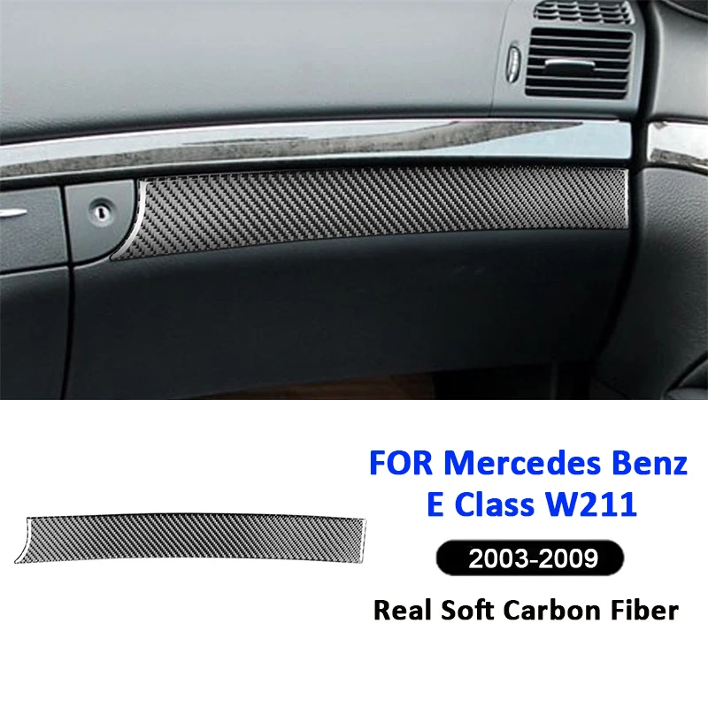 

Carbon Fiber Auto Dashboard Panel Storage Box Trim Strip Interior Decoration Sticker For Mercedes Benz E Class W211 2003-2009