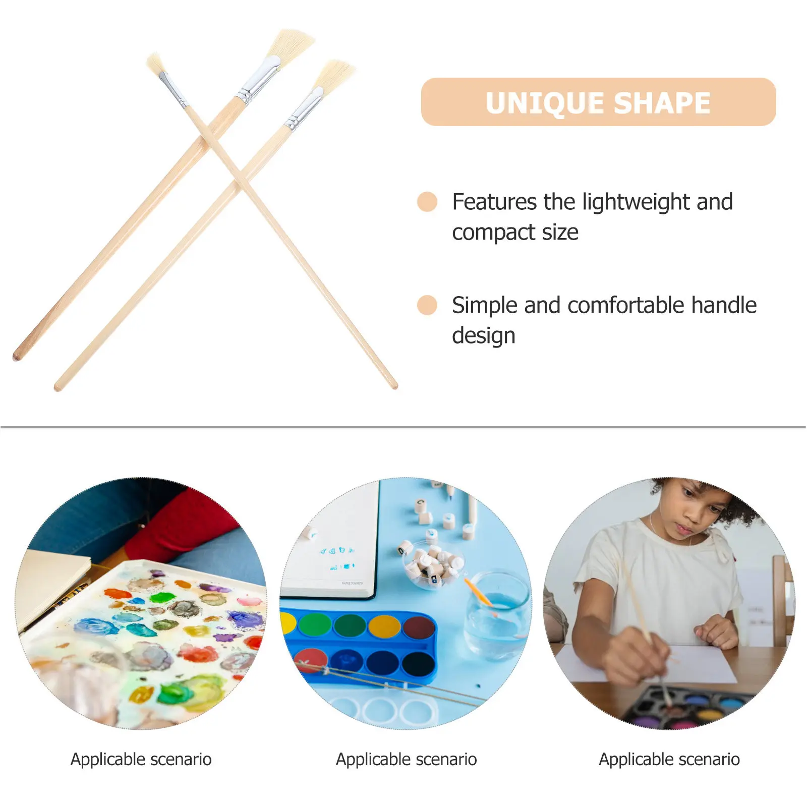3Pcs Oil Painting Brushes Professional Artist Convenient Paint Brush Set Ergonomic Multi-Function Watercolor Gouache Acrylic