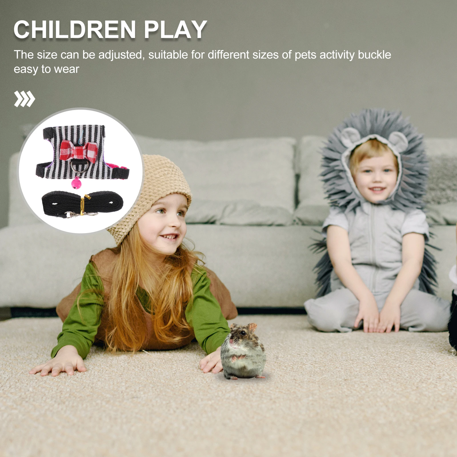 مجموعتان من حزام الهامستر المريح والمقود، مادة ناعمة قابلة للتنفس، معدات سفر آمنة للحيوانات الأليفة قابلة للتعديل #5