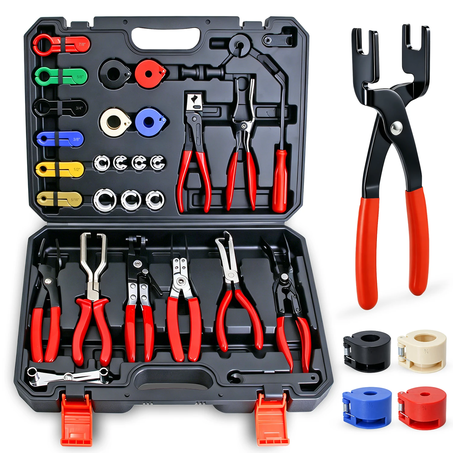 Professional Hose Clamp Pliers Fuel Line Disconnect Tool Set with Fuel and AC Disconnect Pliers - Master Quick Disconnect Tool