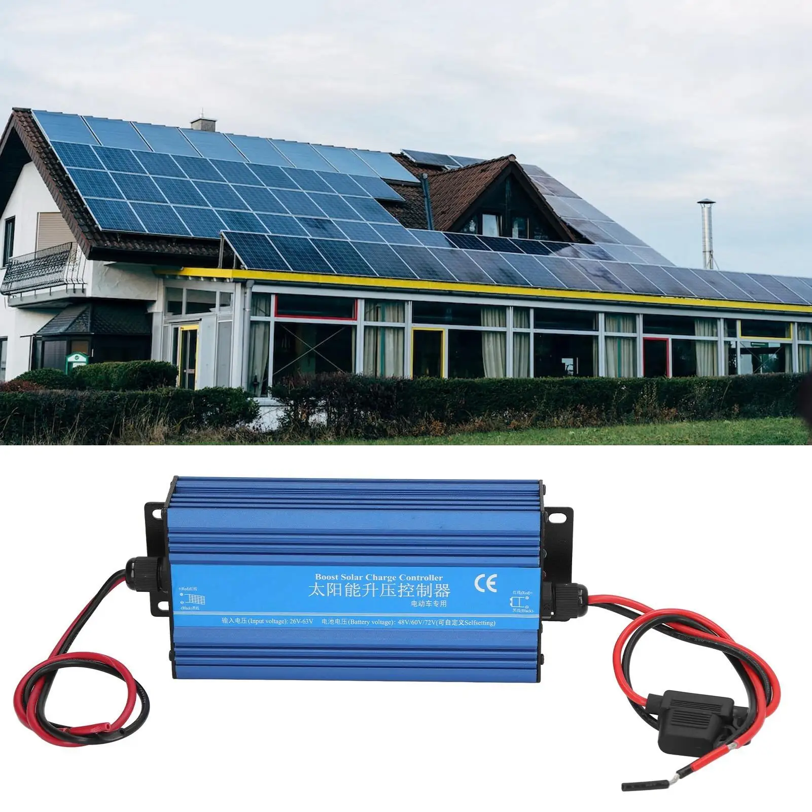 600W MPPT Solar Boost Controller for 48V/60V/72V Solar Battery Charging System