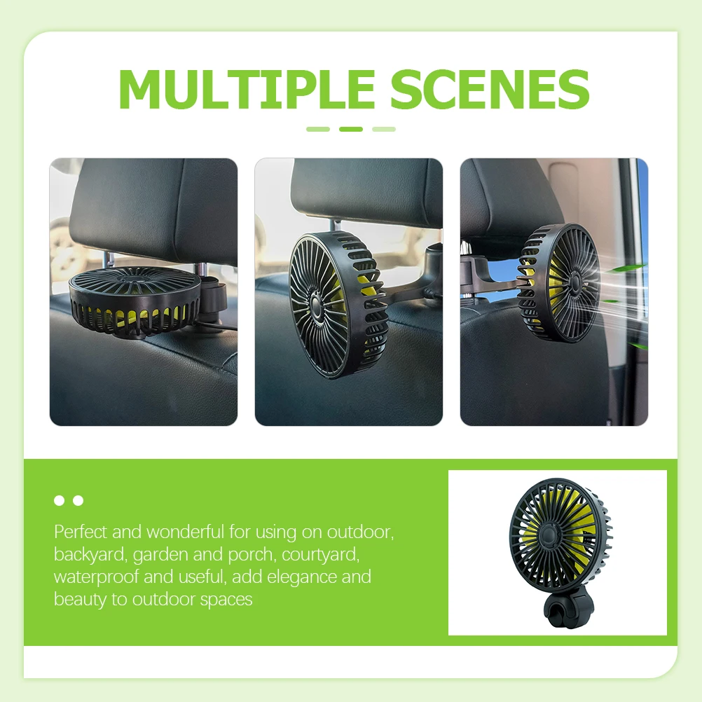 

Fan Car for Baby Suction Cup Fans Passenger Black Electric Backseat USB Powered