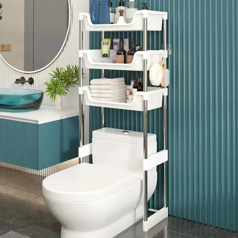 Over The Toilet Storage Shelf Bathroom Toilet Storage Shelf Organizer Rack Floor To Ceiling No Need For Punching Storage Racks