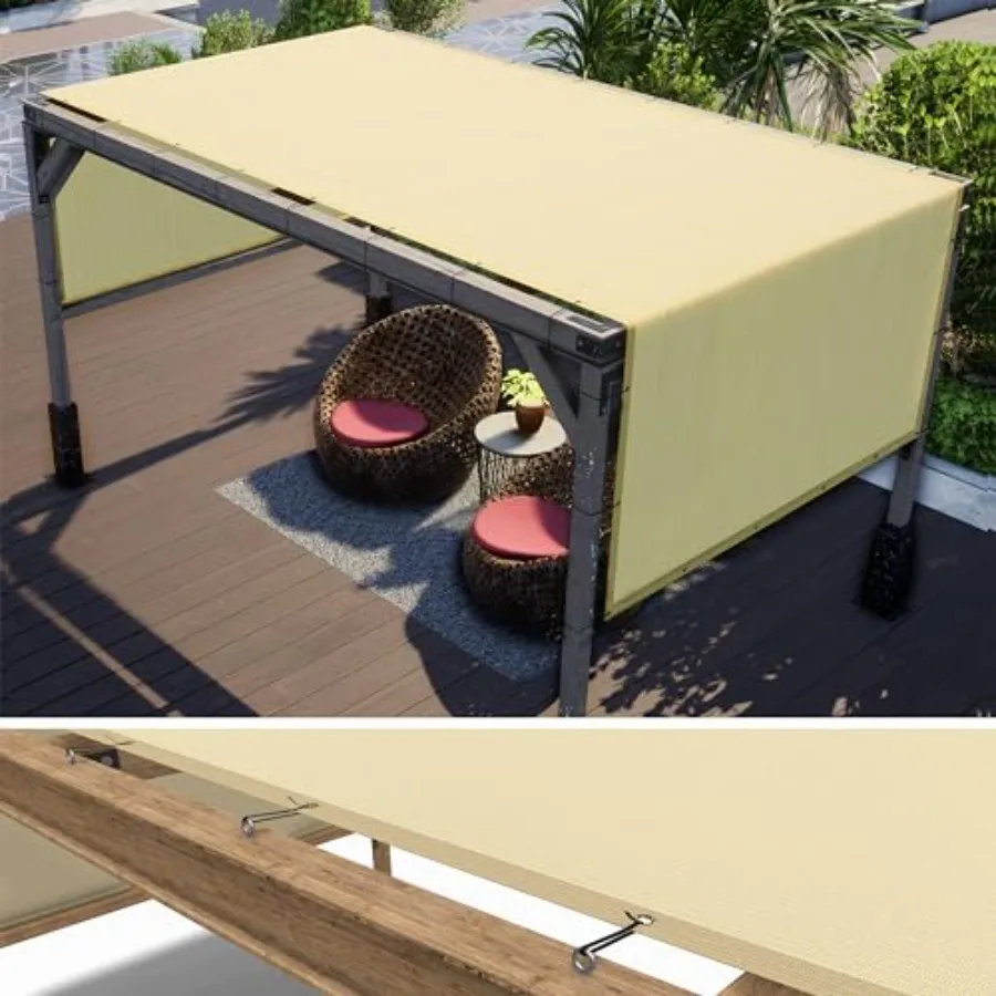 

Сменный тент для перголы 8' x 16' бежевого цвета, защита от солнца UPF50, коммерческое качество, ткань 260 GSM для улицы, патио, сада, двора