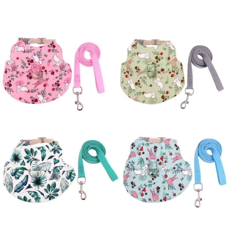 

Rabbits Harness and Leash Walking Vest Easy Control Small Pet Harness Vest Suit Drop shipping