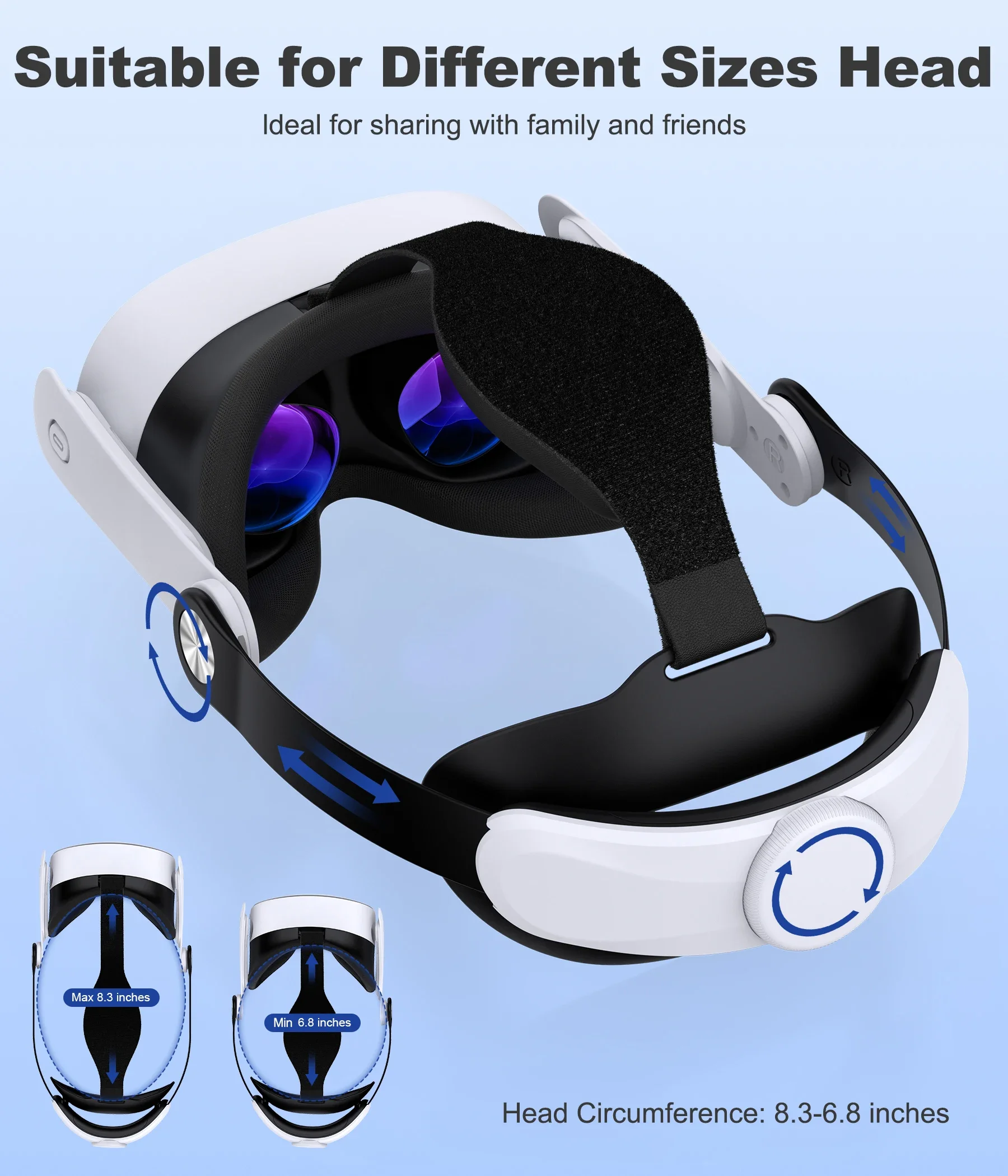 BEBONCOOL メタクエスト 2/3/3S VR エリートストラップ用高度な調節可能なヘッドストラップ – 精密フィット、快適なデザイン、クイックリリースヒンジ