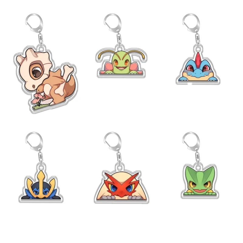 Meganium Feraligatr Charizard Typhlosion Blastoise - Llavero de acrílico original hecho a mano con diseño de dibujos animados, bonito regalo de anime