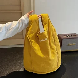 New Korean Niche Lazy Style Solid Nylon Backpack for Women 2026 High Quality Large Capacity Portable Multifunctional School Bags