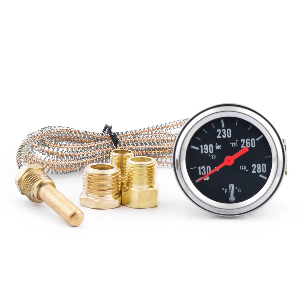 2 52mm 12V Pointer Mechanical Water Temperature Temp Gauge 50-140℃ Water Temperature Temp Gauge 4