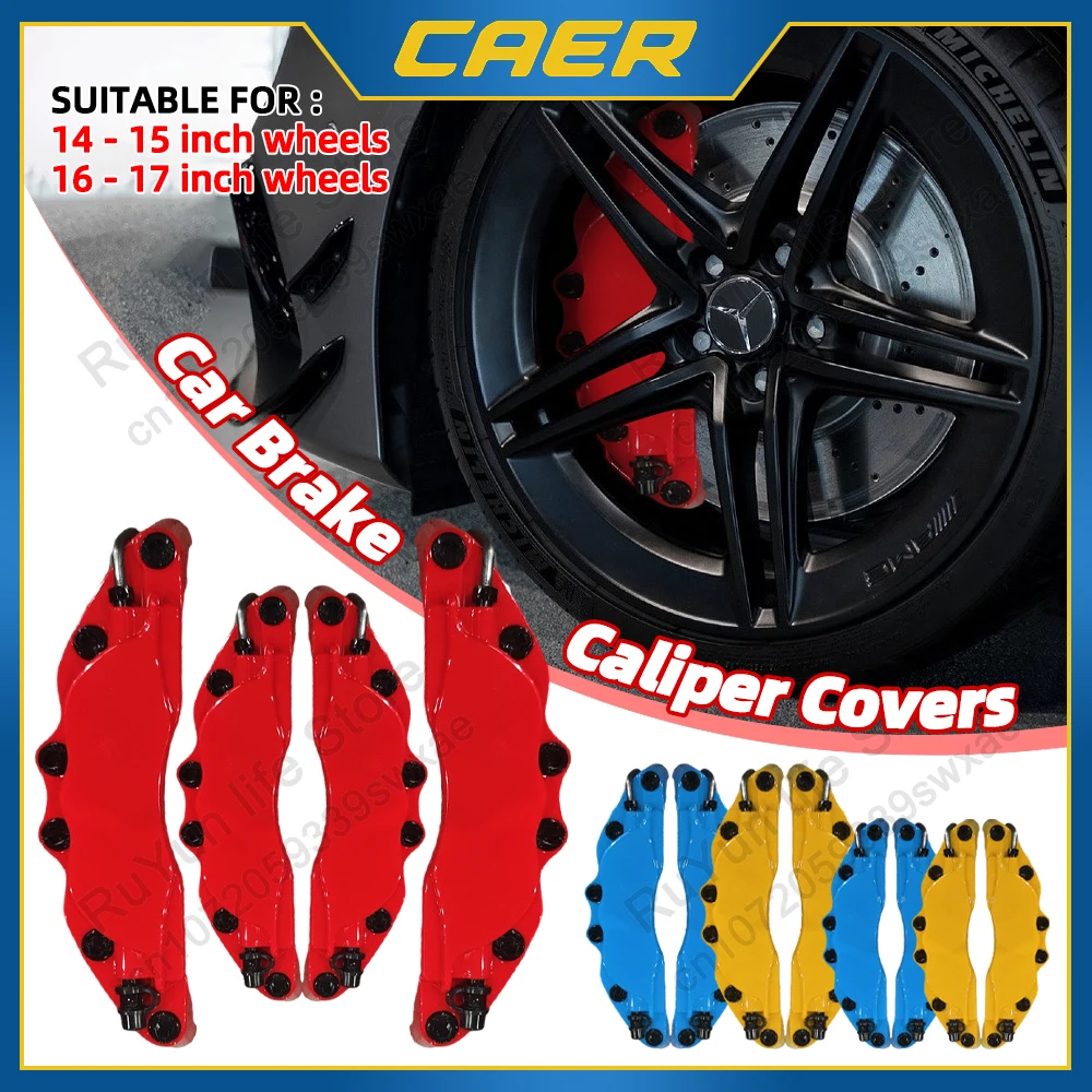 Universal Car Brake Caliper Cover Disc Heat Resistant Protector for Front Rear Wheel Race Modification 3D Shell Auto Decoration