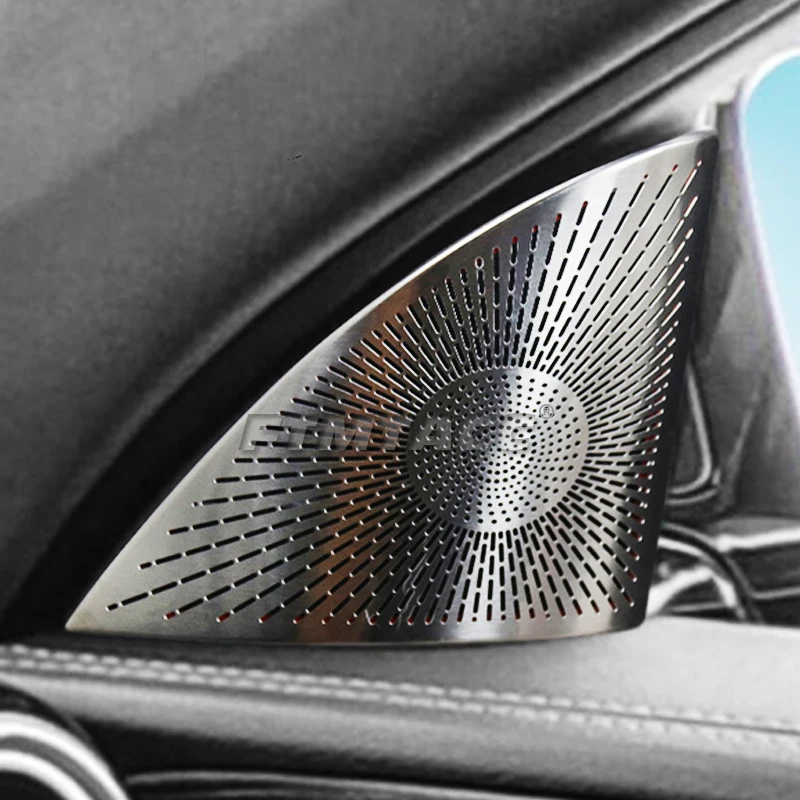 For Mercedes Benz C Class 205 E Class W213 GlC X253 Stainless Steel Car Door Audio Speaker Decorative Cover Trim Car Accessories