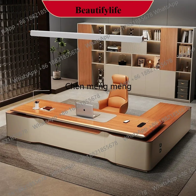 E153 Boss office desk and chair combination simple modern president desk leadership office manager desk
