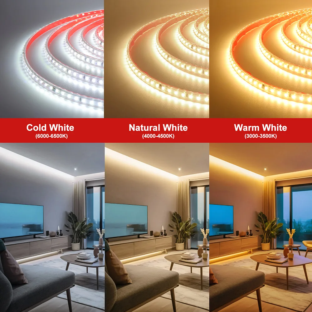 AC 2835 Led Strip Lights 220V 230V 0.5m 1m 2m 5m 10m 20m 30m High Brightness 120LED Flexible LED Diode Adhesive Tape Waterproof