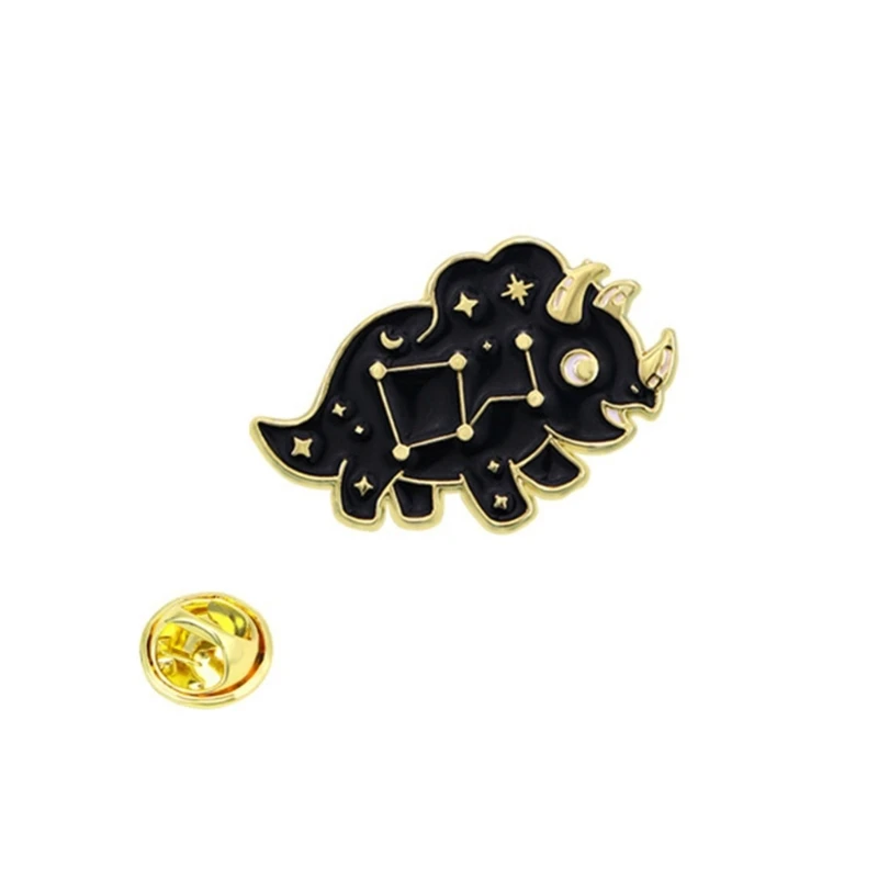 Cartoon Dinosaur Constellations Enamel Brooch Fashion Animal Lapel Pin Badge for Backpacks and Hats Clothing Accessories