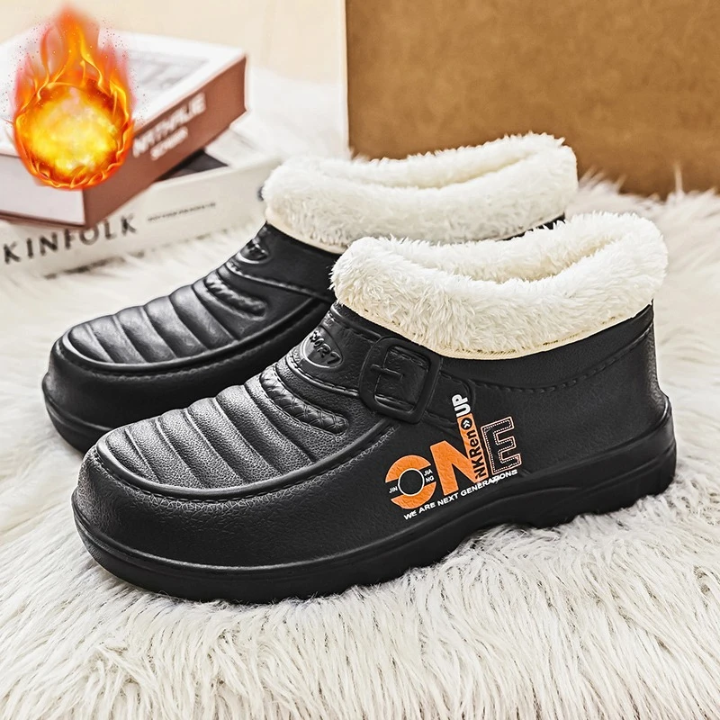 

Mens Winter Snow Boots Waterproof Slip Resistant with Fleece Lining for Warmth and Comfort