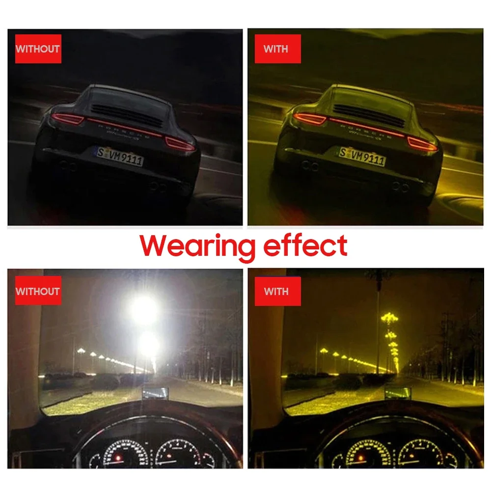 VIVIBEE Day and Night Vision Clip on Glasses for Driving Polarized Men Green Yellow Lens Driving Aviation Fishing Sunglasses