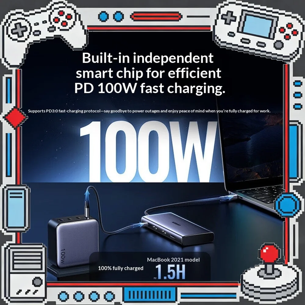 UGREEN CM639 7 in 1 USB C Hub Dual HDMI Triple Display 4K Thunderbolt 4 Dock for Laptop PC