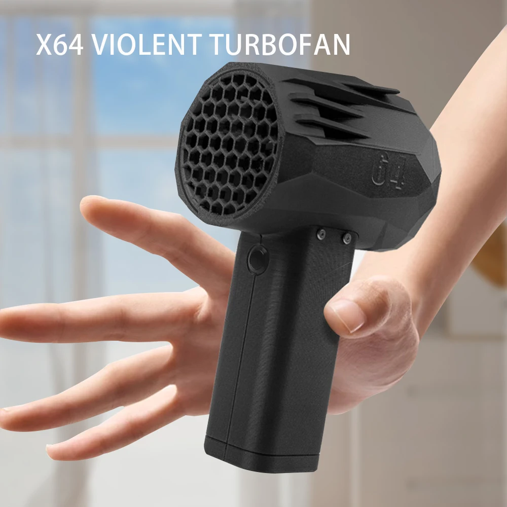 Mini Turbo Fan Thrust 1400G Wind Speed 240km/h X64 Car Violent Handheld Turbo Blower Jet Fan Brushless Motor High Power Duct Fan