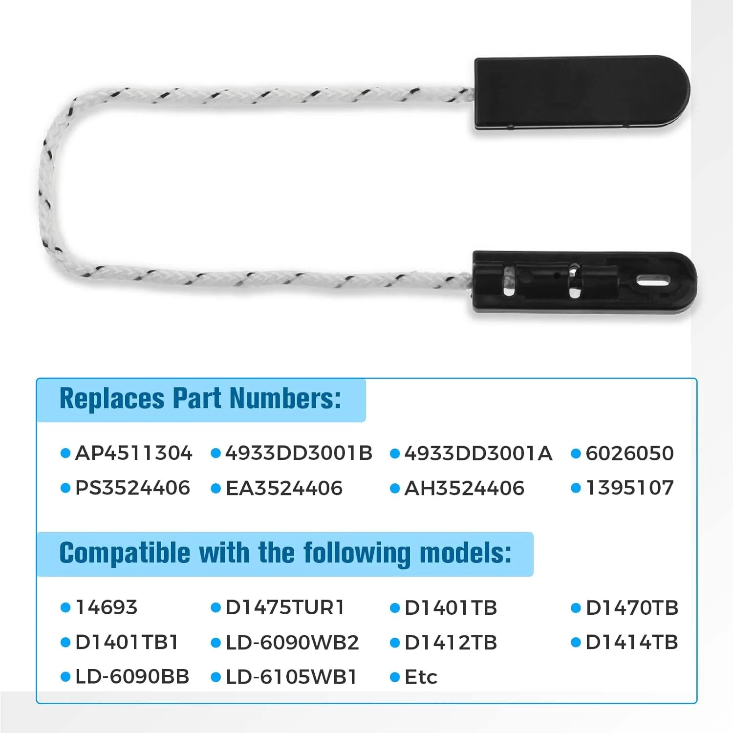 2pcs 4933DD3001B Dishwasher Hinge Cable Tension Cord for LG Electronic 6026050 AP4511304 PS3524406 1395107 AH3524406 EA3524406