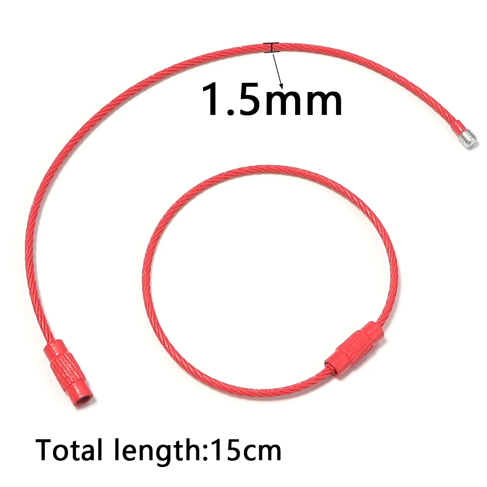 10pcs/lot Stainless Steel Wire Keychains Colorful Round Cable Loop Screw Lock Rope Rings For DIY Keyrings Key Chains Accessories