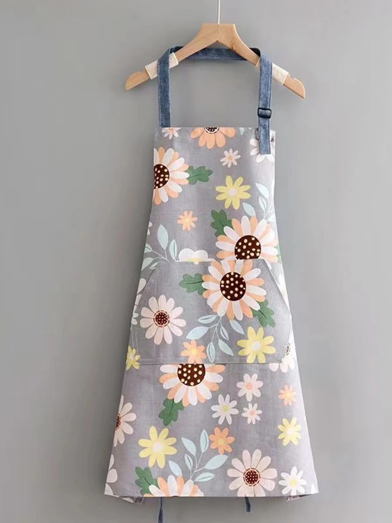 1 pcs Kitchen waterproof and oil resistant floral apron