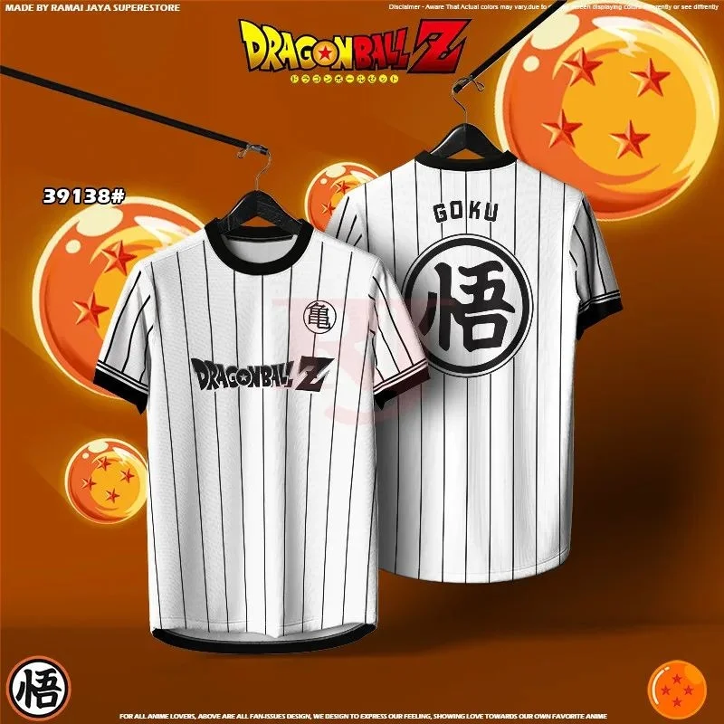 

Летняя футболка 2026 Dragon Ball 3D с принтом Гоку в полоску, оверсайз, дышащая, для спортзала и уличной моды, унисекс, для мужчин, женщин и детей