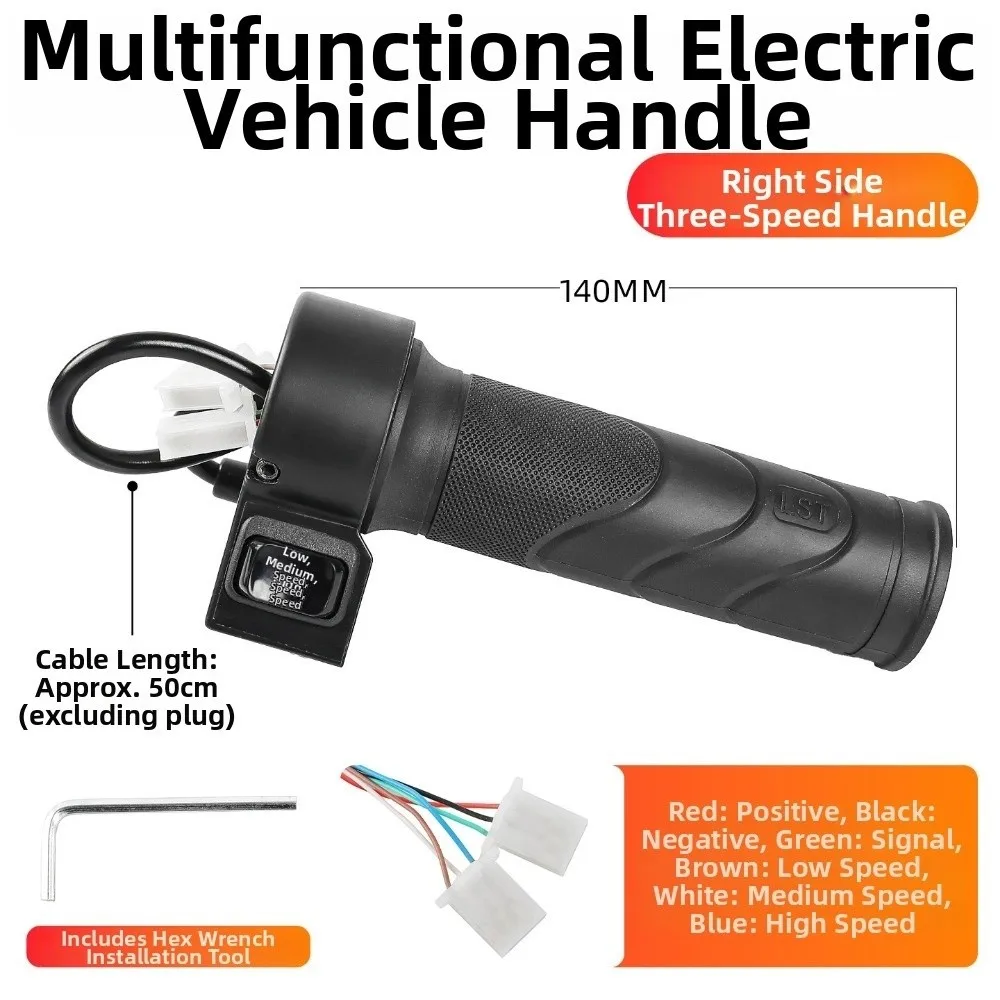 Universal Electric Vehicle Acceleration Handle Sensitive Black Electric Bike Throttle Grip Throttle Accelerator Handle Grips