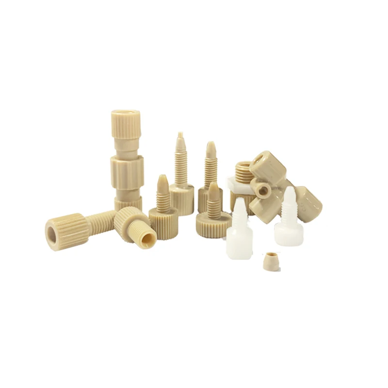 10 قطعة LC المناسب إصبع قطعة واحدة تركيب الكروماتوغرافي 10-32UNF نظرة خاطفة المناسب ل 1/16 ''OD أنابيب 20Mpa المقاومة HPLC