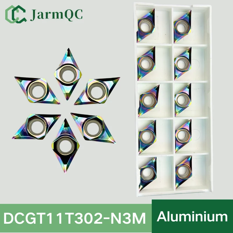 

JarmQC Carbide Insert for Aluminum CNC Lathe Tool Blade DCGT070204 DCGT070208 DCGT11T301 DCGT11T304 DCGT11T308 DCGT11T302