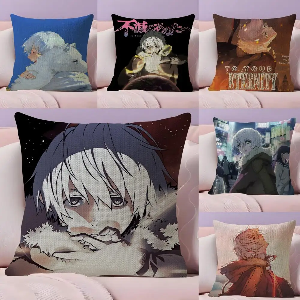 Anime To Your E-Eternity Kissenbezug, natürlicher Leinen-Kissenbezug, doppelseitiger Druck, dekorativer Sofa-Kissenbezug, Heimdekoration, Geschenk