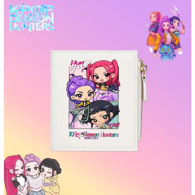 

KPop Demon Hunters Cartoon Anime Rumi Mira Zoey Wallet for Men and Women, Fashion Personalized Versatile Portable Coin Purse