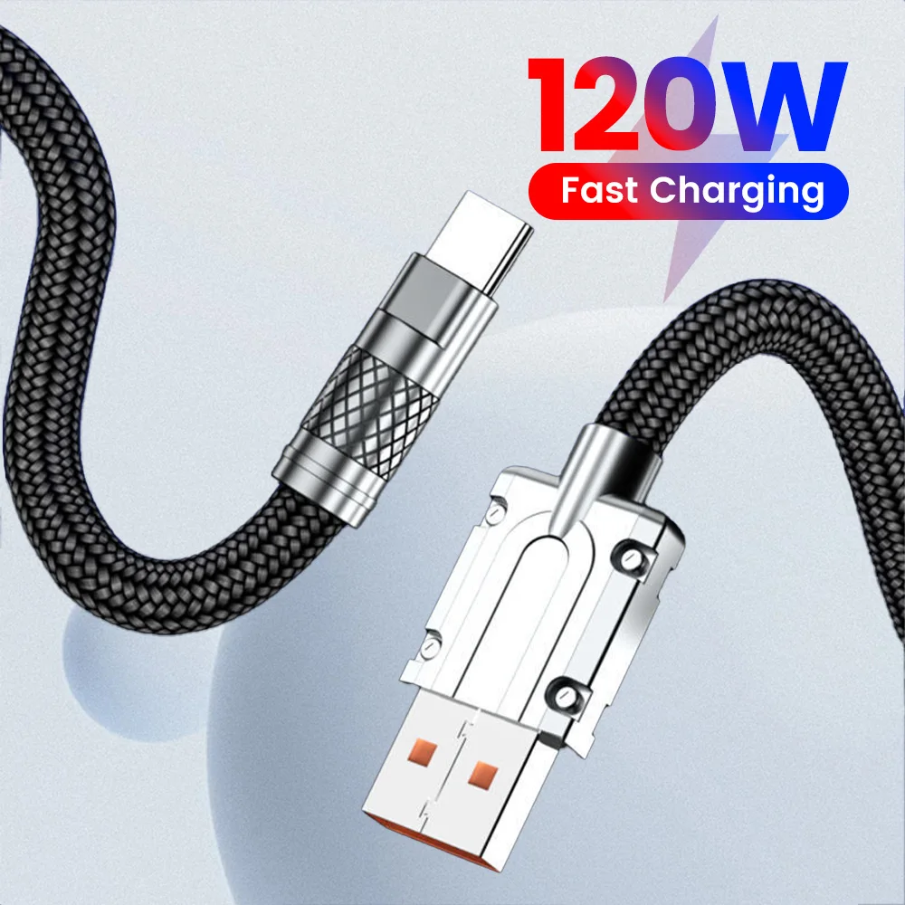 6A USB C Cable 120W USB C To Type C Fast Charging Cable for Samsung Huawei Xiaomi Redmi Quick Charge USB Type C Data Cord