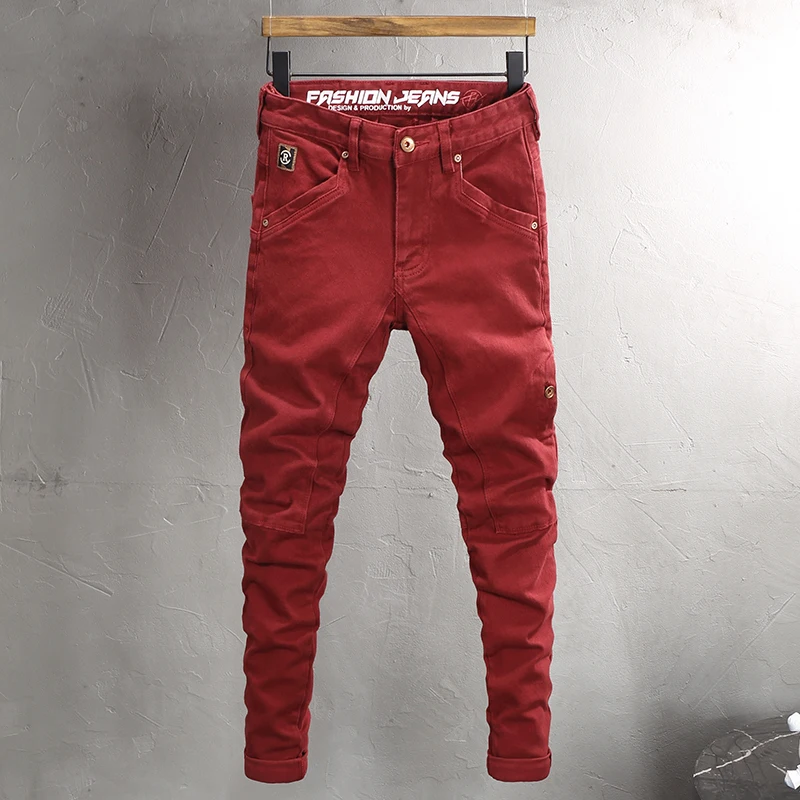 Streetwear Fashion Men Jeans High Quality Black Stretch Slim Fit Vintage Jeans Men Embroidery Designer Casual Denim Pants Hombre