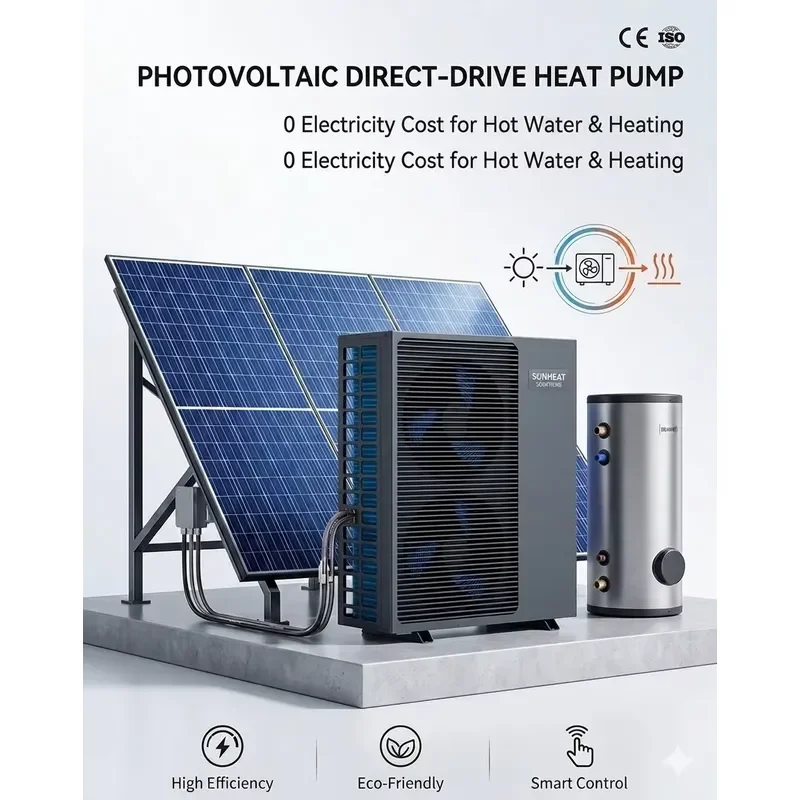High Efficiency Solar Ready PV House Heating Cooling DC Inverter Air Source R290 Air to Water Heat Pump Water Heater