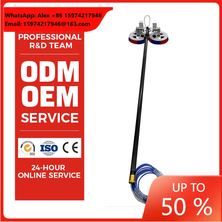 Handheld Electric Photovoltaic Panel Cleaning Machine Retractable Telescopic Water-Passing Brush Solar Component Cleaning