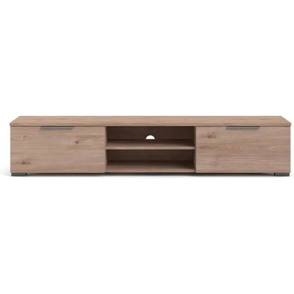 Mobile TV contemporaneo con contenitore in finitura Hickory, ispirato a Jackson