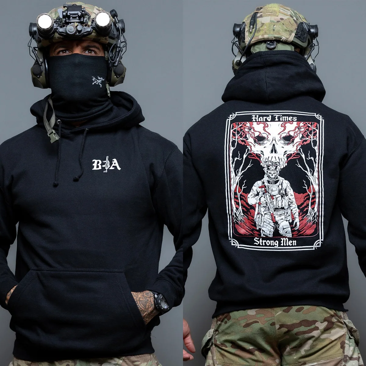 2026 New Difficult Times - Strong Men _ Fitness Street Hoodie – Lifelong Brothers