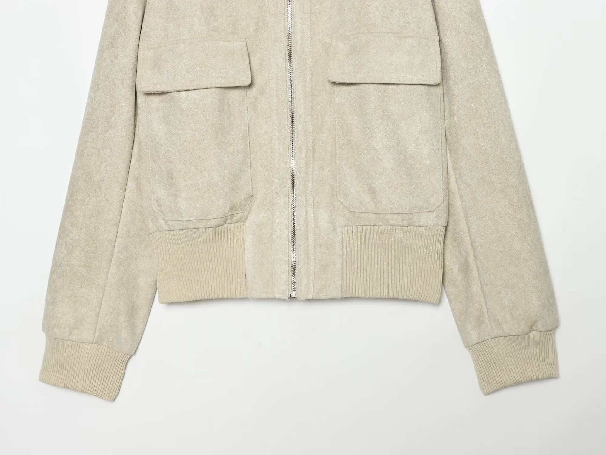Damen Herbst Winter Casual Kunstwildleder-Jacke Street-Style Gerippter Stehkragen Warme Kurze Jacke Neu 2026 Trendige Retro Reißverschluss-Jacke – Detail 8