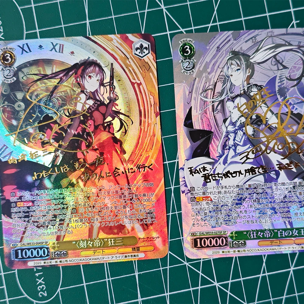 أنيمي WS جمع بطاقة تاريخ لايف Tokisaki Kurumi Zaphkiel بطاقة توقيع البرنز الانكسار الملونة فلاش الهدايا