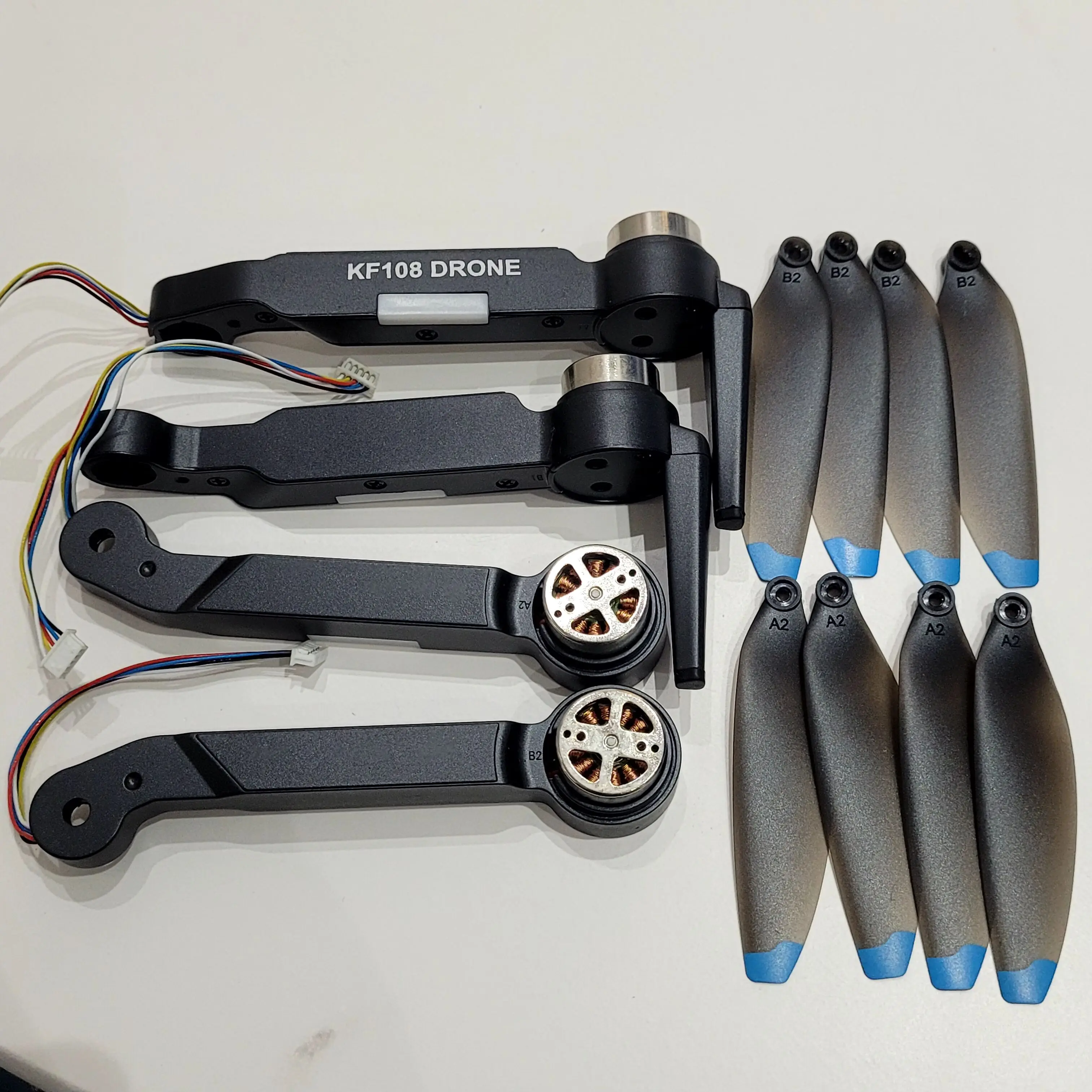 KF108 Drone Front Rear Motor Arm with Blade Propeller Part RC Quadcopter KF108 MAX Accessory