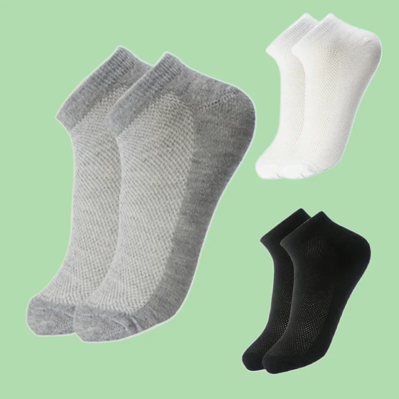 

10 Paris Low Cut Ankle Elastic Socks Solid Colors Business Unisex Boat Socks Breathable Mesh Men High Quality Short Ankle Socks