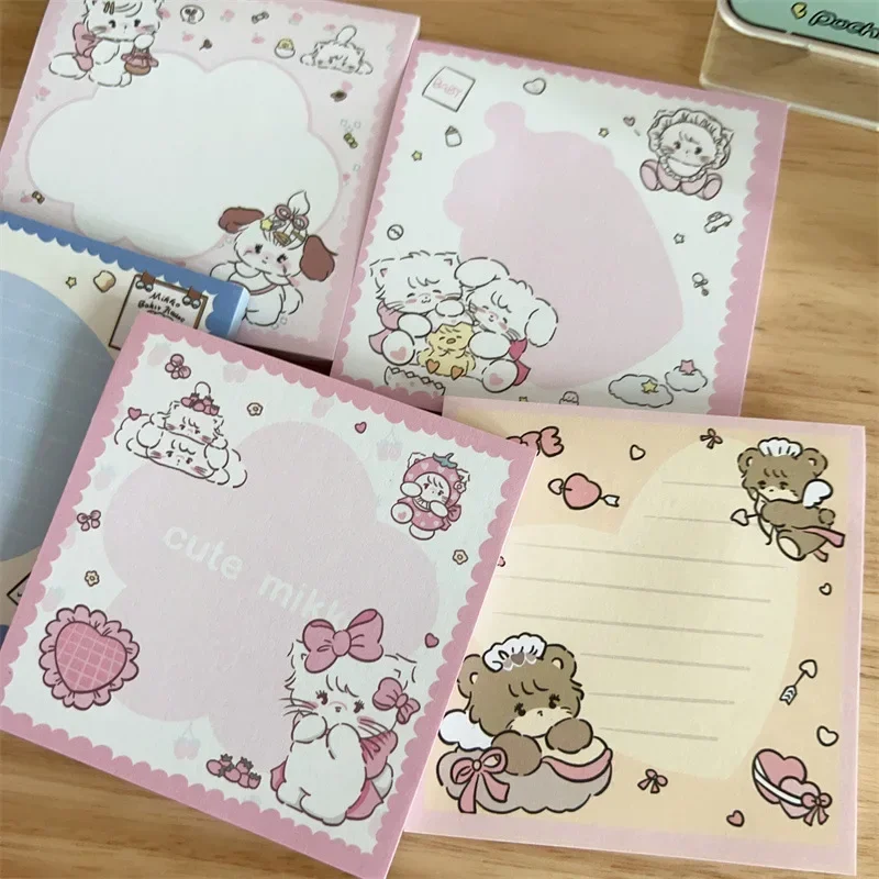 50PCS น่ารัก INS สไตล์ Sticky Notes,Sticky Notes,นักเรียนสาวหัวใจสติกเกอร์ข้อความการ์ตูน