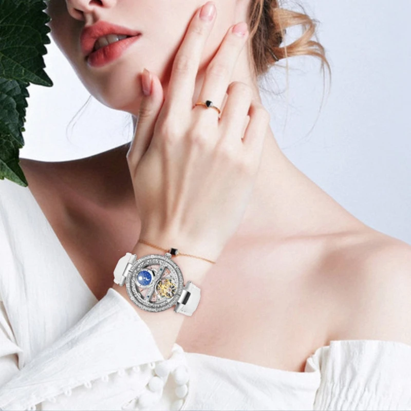 New luxury quartz watch fashionable and simple trend hollow music symbol student automatic waterproof mechanical women's watch