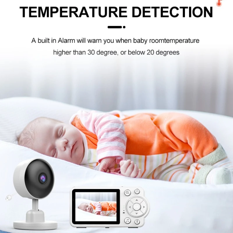 

Видеоняня с камерой, 2,8-дюймовым ЖК-дисплеем, двусторонней аудиосвязью, ночным видением и функцией голосового интеркома