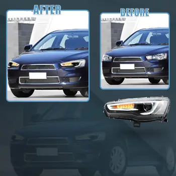 適用於三菱藍瑟EVO X第九代轎車(2008-2020款)的頭燈總成,即插即用,透明色 12 最佳銷售 三菱藍瑟 Evo 9 - №5
